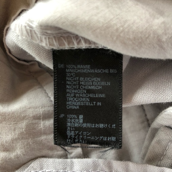 Gray Beach Spring Summer Linen Shorts With Bow - Picture 5 of 5